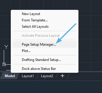 AutoCAD Page Setup Manager