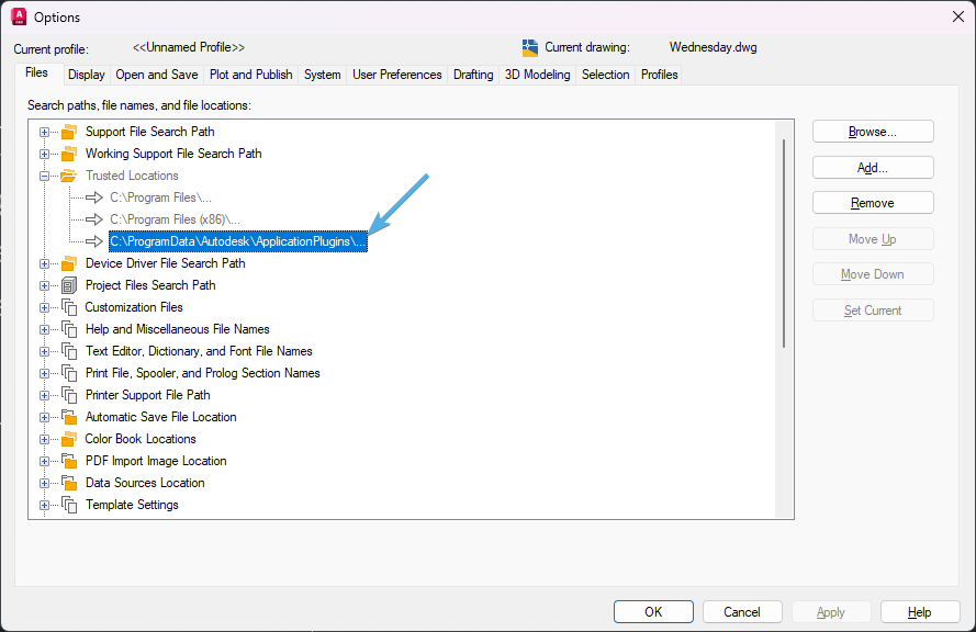 AutoCAD Trusted Locations