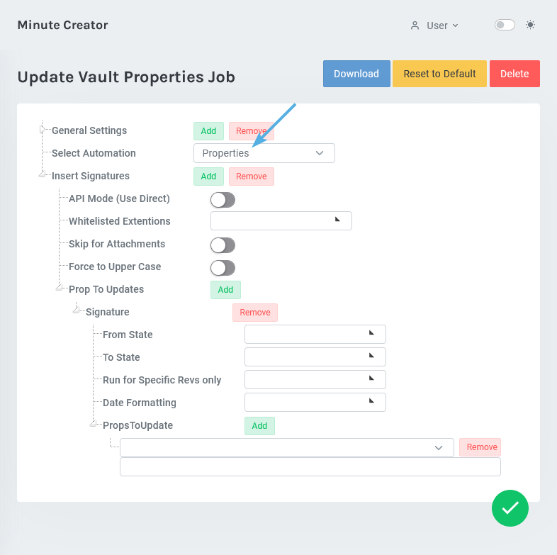 Properties Automation - Insert Signatures