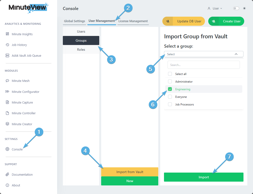 Console User Management Groups