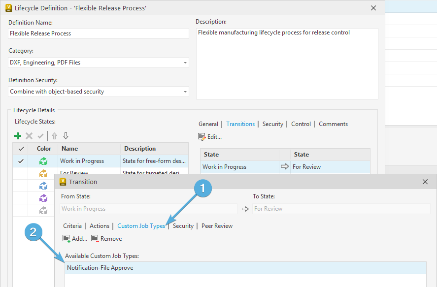 Vault Custom Job Type State Transition