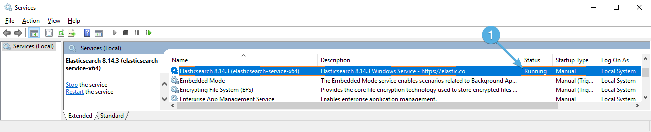 Windows Services Elasticsearch service