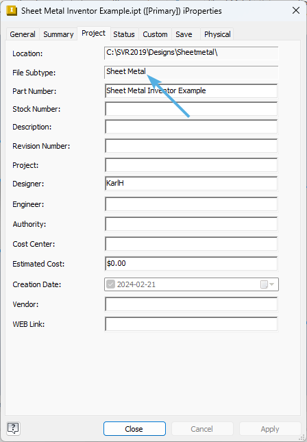 Inventor File Subtype