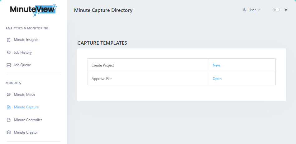 Minute Capture Directory Templates