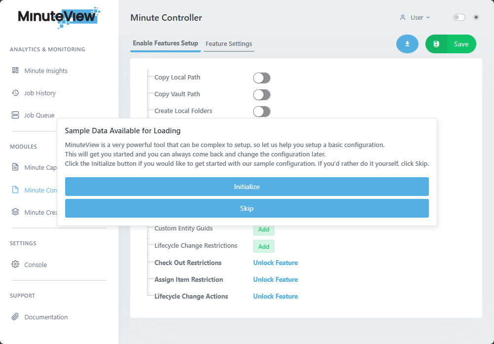 MinuteView Sample Data