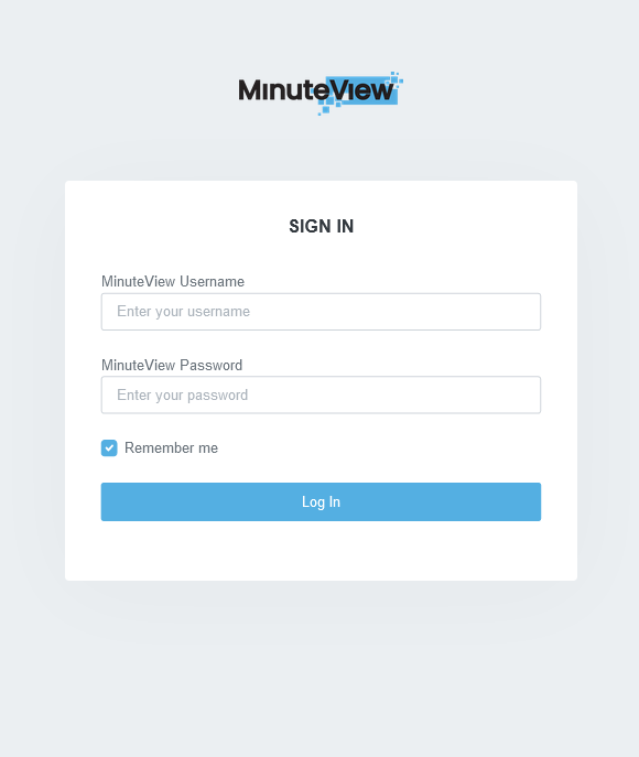 MinuteView Sign In