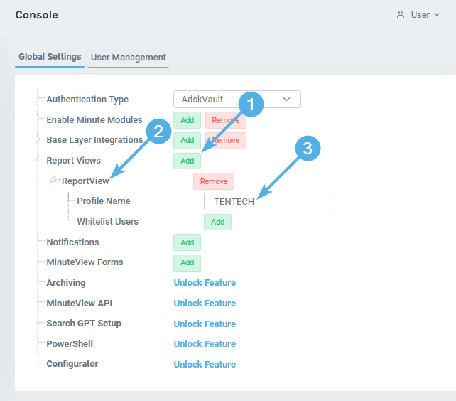 Report Views Configuration