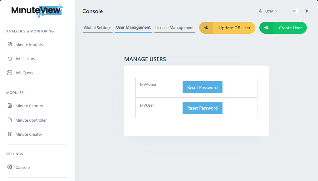 MinuteView User Management