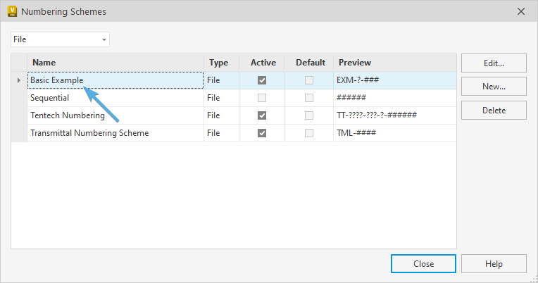 Create Numbering Scheme