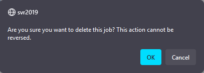 Are you sure you want to delete this job?? This action cannot be reversed.