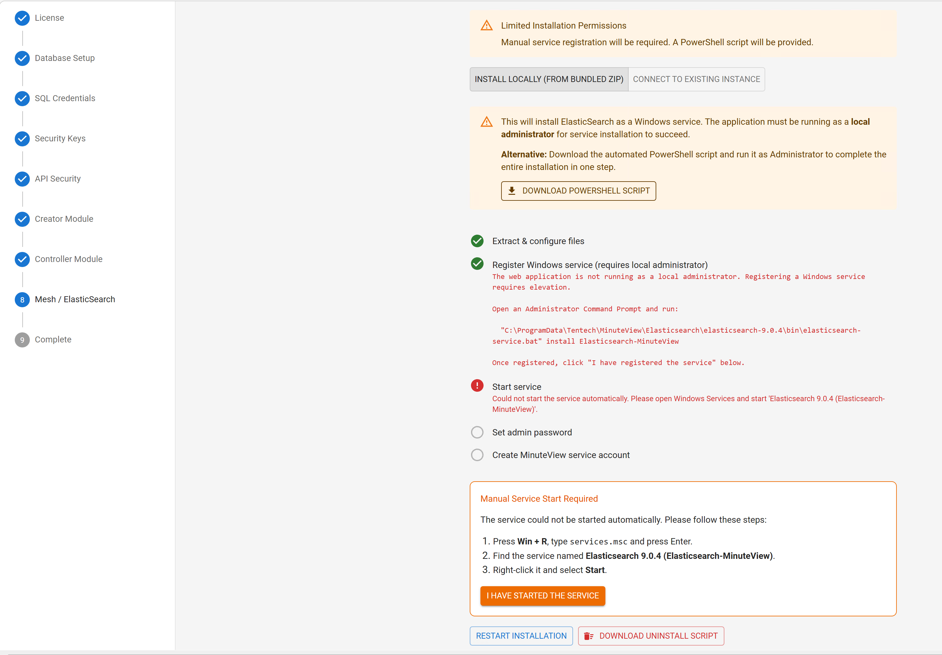 Start Elasticsearch Service